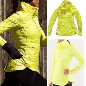 Lululemon Athletica Yellow what the fluff jacket